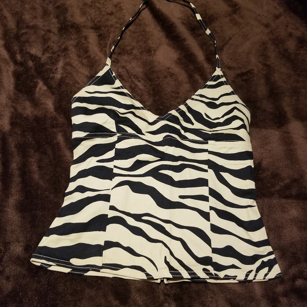 Guess Animal Print Halter Top